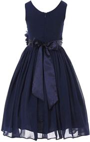 img 2 attached to 👧 Bow Dream Chiffon Flower Girl Dress with V-Neckline – Ideal for Junior Bridesmaids