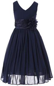 img 3 attached to 👧 Bow Dream Chiffon Flower Girl Dress with V-Neckline – Ideal for Junior Bridesmaids