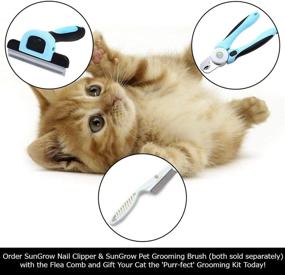 img 1 attached to 🐾 SunGrow Pet Grooming Comb - 7.4 Inches, Detangling Tool for Cats and Dogs, Stainless Steel Teeth, Massage Function, Durable Design, White Handle - 1 Piece