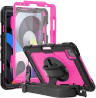 📱 ipad air 4 2020 case with pencil holder - herize 10.9 inch full body shockproof rugged protective case with screen protector, hand strap & shoulder strap for ipad air 4th generation logo