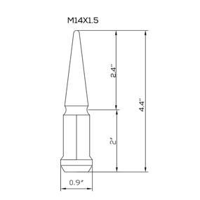 img 3 attached to 🔩 Высокопроизводительные хромированные шипованные гайки KSP M14X1.5 - 24 шт. конического типа, идеально подходят для Chevy Silverado GMC Sierra Dodge Ram 1500, 4,4-дюймовые закрытые гайки с выпуклым шариком - в комплекте 1 ключ-головка