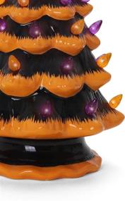 img 3 attached to 🎃 Halloween Ceramic Christmas Tree: Enhance Your Indoor Halloween Decorations with Milltown Merchants' Orange and Black Lighted Trees