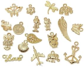 img 1 attached to 💎 Wholesale Bulk 50PCS Mixed Gold Charms Pendants: Ideal for Jewelry Making & Crafting