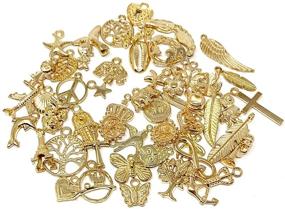 img 3 attached to 💎 Wholesale Bulk 50PCS Mixed Gold Charms Pendants: Ideal for Jewelry Making & Crafting