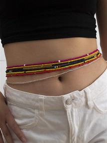 img 3 attached to 🌈 Multicolor African String Belts for Boys - Lightweight and Stretchy Accessories