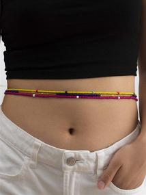 img 1 attached to 🌈 Multicolor African String Belts for Boys - Lightweight and Stretchy Accessories