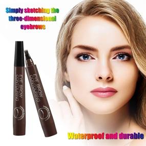 img 2 attached to 🖋️ Waterproof Apooliy Microblading Eyebrow Tattoo Pen with Micro-Fork Tip Applicator for Effortless Creation of Natural-Looking Brows