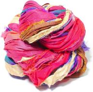 🌈 darn good yarn- unique sari silk ribbon yarn with vibrant colors, soft and colorfast silk yarn from the bahamas, recycled, 100g, 55yds, 1 skein logo