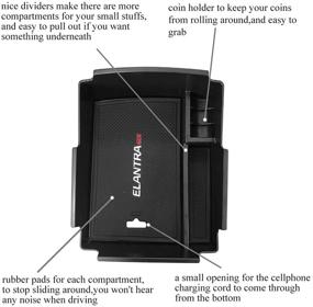 img 2 attached to 📦 VESUL Ящик для хранения подлокотника Hyundai Elantra 2017-2020 ABS Поддон для организации перчаток и улучшенного хранения