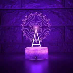 img 2 attached to ERYEE 3D LED Night Light Ferris Wheel - Multicolor Touch Switch USB Table Lamp for Christmas Birthday Gift, Home Decorations, and Kids Toy