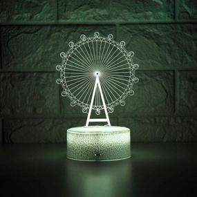 img 3 attached to ERYEE 3D LED Night Light Ferris Wheel - Multicolor Touch Switch USB Table Lamp for Christmas Birthday Gift, Home Decorations, and Kids Toy