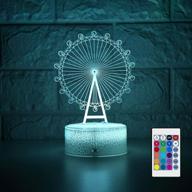 eryee 3d led night light ferris wheel - multicolor touch switch usb table lamp for christmas birthday gift, home decorations, and kids toy логотип