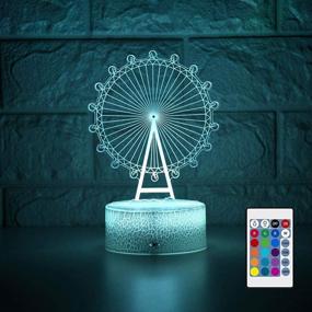 img 4 attached to ERYEE 3D LED Night Light Ferris Wheel - Multicolor Touch Switch USB Table Lamp for Christmas Birthday Gift, Home Decorations, and Kids Toy