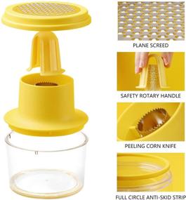 img 2 attached to 🌽 4-in-1 Corn Peeler and Multifunction Stripping Tool with Bowl – Stainless Steel Thresher for Corn, Apple, Lemon, Potato – No Splatters, More Efficient