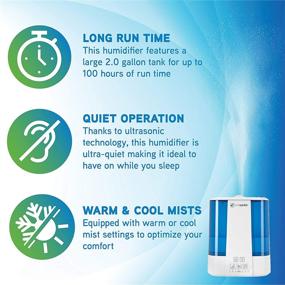 img 1 attached to 🌬️ Pureguardian H5225WCA Ultrasonic Warm & Cool Mist Humidifier with Aroma Tray for Essential Oils - 2 Gallon Room Humidifier for 100-Hour Personal Use