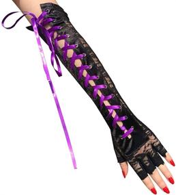 img 1 attached to JISEN Women's Fingerless Steampunk Costume Accessories