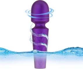 img 4 attached to 💆 Rechargeable Mini Wand Massager for Women - 10 Speeds, Cordless Handheld Back Massager Providing Shoulder, Waist, and Back Pain Relief - Portable Stick Massager in Blue Purple