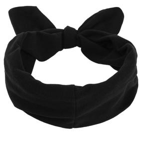 img 2 attached to 🎀 Vintage Red and Black Hair Band Set - Retro Headbands with Rabbit Ear Bow | Headwrap for Girls and Women