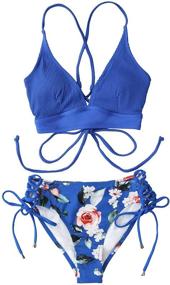 img 3 attached to CUPSHE Women's Medium Floral Bikini - Women's Clothing