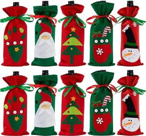 img 4 attached to 🎄 The Twiddlers 10 Christmas Wine Bottle Covers: 5 Festive Xmas Designs for Holiday Decoration