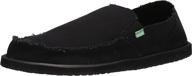 sanuk mens vagabond loafer charcoal men's shoes for loafers & slip-ons logo