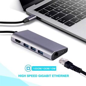 img 1 attached to 🔌 VSTYLE Aluminum Multi-Port USB C Hub 8-in-1: 4K HDMI, Gigabit Ethernet, USB 3.0, SD/Micro Card Readers - Premium USB-C Dock for MacBook Pro