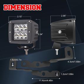 img 3 attached to Держатель монтажа светодиодных фонарей для работы на левой стороне стойки с 2 светодиодными кубами мощностью 18 Вт и комплектом проводки для автомобилей Chevrolet Suburban Tahoe Silverado 07-13 и GMC Yukon Sierra - крепежный кронштейн Samman Hood