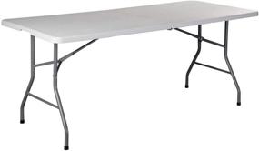 img 3 attached to 🍽️ COLIBYOU 6' Folding Table: Versatile, Portable Plastic Table for Indoor/Outdoor Picnic, Party, Camping - White (6 Inches)