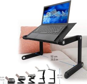 img 1 attached to 💻 WonderWorker Newton: Ultimate Portable Folding Laptop Stand with Adjustable Bed Tray, Cooling Pad & Lightweight Aluminum - Black