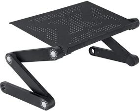 img 4 attached to 💻 WonderWorker Newton: Ultimate Portable Folding Laptop Stand with Adjustable Bed Tray, Cooling Pad & Lightweight Aluminum - Black