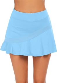 img 4 attached to Ekouaer Women's Lightweight Athletic Golf Skorts with Pockets - Perfect for Running, Tennis, Workout, and Pleated Skirt Design