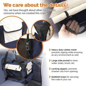 img 1 attached to Premium Cat Carrier for Small to Large Sized Pets - Soft Sided Foldable Cat Bag with Locking Zippers, Shoulder Straps, Seat Belt Lock & Plush Pillow - Top & Side Loading Design