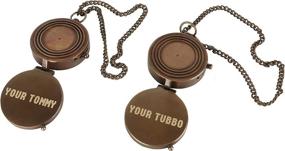 img 1 attached to 🧭 PORTHO Your Tommy Your Tubbo Dual Compass Gift Set - Unique Brass Compasses with Special Engraved Quote for Gamers - MCYT, Dream SMP, TommyInnit Fanart