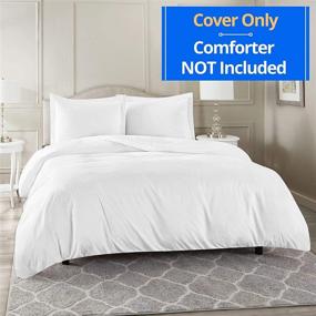 img 3 attached to 🛏️ Nestl Queen Duvet Cover Set – Elegant White Hotel Duvet Covers for Queen Size - 3 Piece Set with 2 Pillow Shams - Enhance Your Bedding with Luxurious Down Comforter Cover (Comforter Not Included)