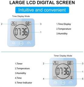 img 2 attached to 🚿 FORNORM Waterproof Digital Shower Clock with Alarm, Temperature, Humidity Display and Countdown Timer - Z-Blue