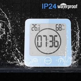 img 1 attached to 🚿 FORNORM Waterproof Digital Shower Clock with Alarm, Temperature, Humidity Display and Countdown Timer - Z-Blue