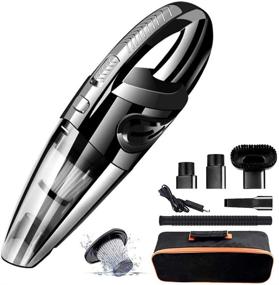 img 4 attached to Powerful Handheld Vacuum: USB Cordless Portable Wet Dry Cleaner for Car, Home & Pet Hair - Rechargeable 2200mAh Lithium Battery, 120W 4500PA Suction with Filter