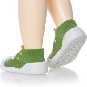 img 2 attached to Kids Animal Rubber Sole Indoor Floor Slipper Shoes, Non-Skid Toddler Girls Boys Breathable Cotton Socks for Outdoor Activities
