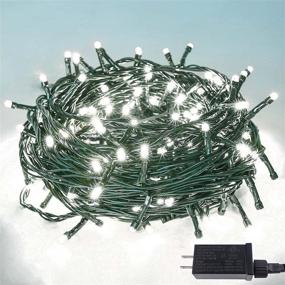 img 4 attached to YIQU White 82FT 200 LED Christmas String Lights Outdoor/Indoor (Extendable Green Wire