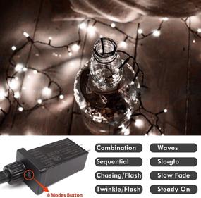 img 3 attached to YIQU White 82FT 200 LED Christmas String Lights Outdoor/Indoor (Extendable Green Wire