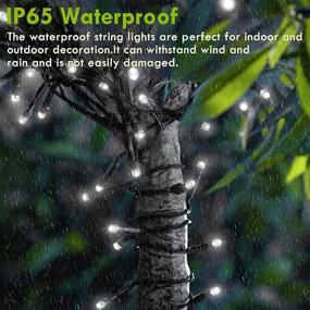 img 1 attached to YIQU White 82FT 200 LED Christmas String Lights Outdoor/Indoor (Extendable Green Wire