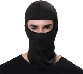 img 2 attached to 🎿 Set of 5 Men's Black Ski Face Masks - Sun Balaclava, Dustproof Headgear for Outdoor Riding, Fishing