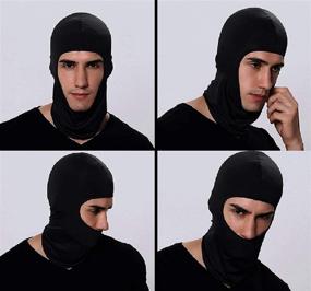 img 1 attached to 🎿 Set of 5 Men's Black Ski Face Masks - Sun Balaclava, Dustproof Headgear for Outdoor Riding, Fishing