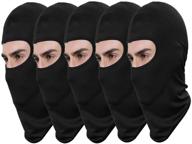 🎿 set of 5 men's black ski face masks - sun balaclava, dustproof headgear for outdoor riding, fishing logo