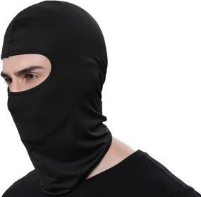 img 3 attached to 🎿 Set of 5 Men's Black Ski Face Masks - Sun Balaclava, Dustproof Headgear for Outdoor Riding, Fishing