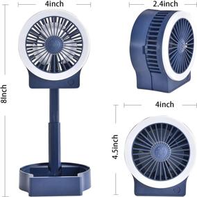 img 2 attached to 💨 Small Handheld Mini Fan with Battery Operation, USB Rechargeable, Adjustable Speeds, LED Light, and Portable Design for Home, Office, Travel, Indoor, and Outdoor Use