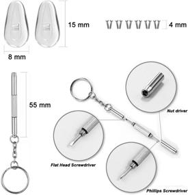 img 1 attached to 💡 Upgraded Soft Silicone Air Chamber Eyeglass Nose Pads - Mr.Zz, 6 Pairs of 15mm Screw-in Glasses Nose Pad Set with Screws and Micro Screwdriver