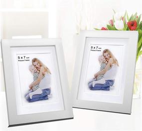 img 4 attached to 🖼️ 5x7 Wooden Picture Frames (2 Pack, White) – Solid Wood 5x7 Photo Frames for Tabletop or Wall Mounting, Fits 4x6 Photos with Mat or 5x7 Photos without Mat