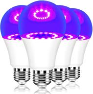 🔦 neporal 9w led black light bulbs - 75w equivalent uv blacklight bulbs a19: uva level 380-420nm, glow in the dark for blacklight party, fluorescent poster, body paint, neon glow - 85-265v, e26 base logo
