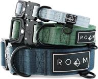 premium roam dog collar - adjustable heavy duty nylon collar with quick-release metal buckle logo